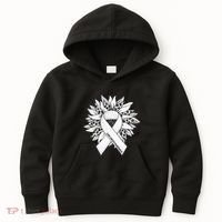 Lung Cancer Sunflower Lung Cancer Awareness Kids Hoodie thumb 0