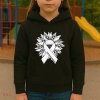 Lung Cancer Sunflower Lung Cancer Awareness Kids Hoodie thumb 3