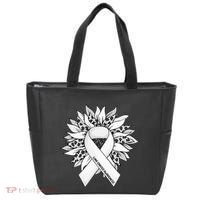 Lung Cancer Sunflower Lung Cancer Awareness Tote Bag thumb 0