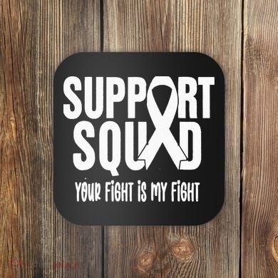 Lung Cancer Support Squad Lung Cancer Awareness Coaster