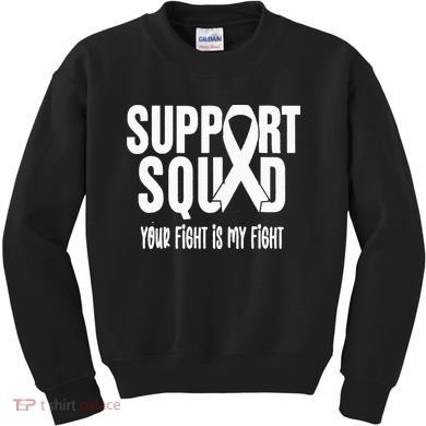 Lung Cancer Support Squad Lung Cancer Awareness Kids Sweatshirt