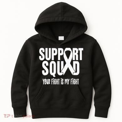 Lung Cancer Support Squad Lung Cancer Awareness Kids Hoodie