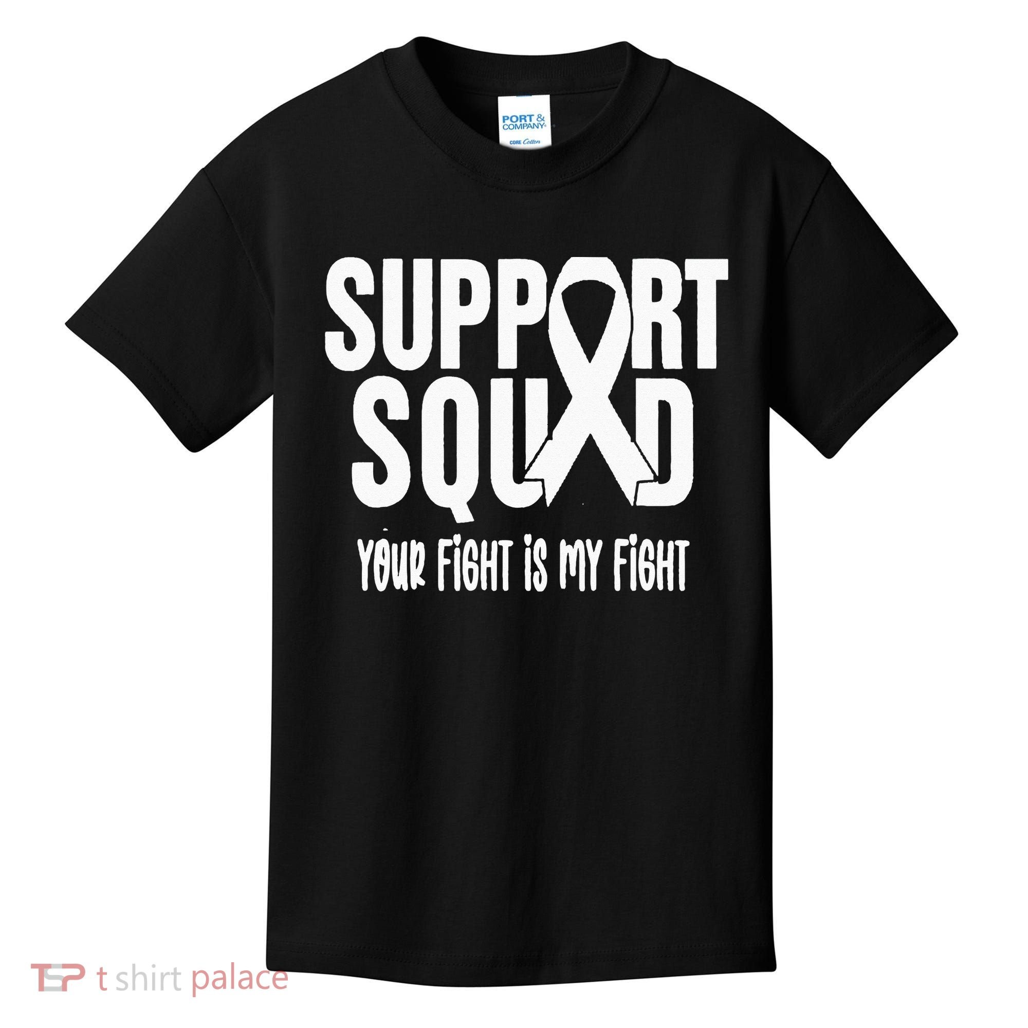Lung Cancer Support Squad Lung Cancer Awareness Kids T-Shirt