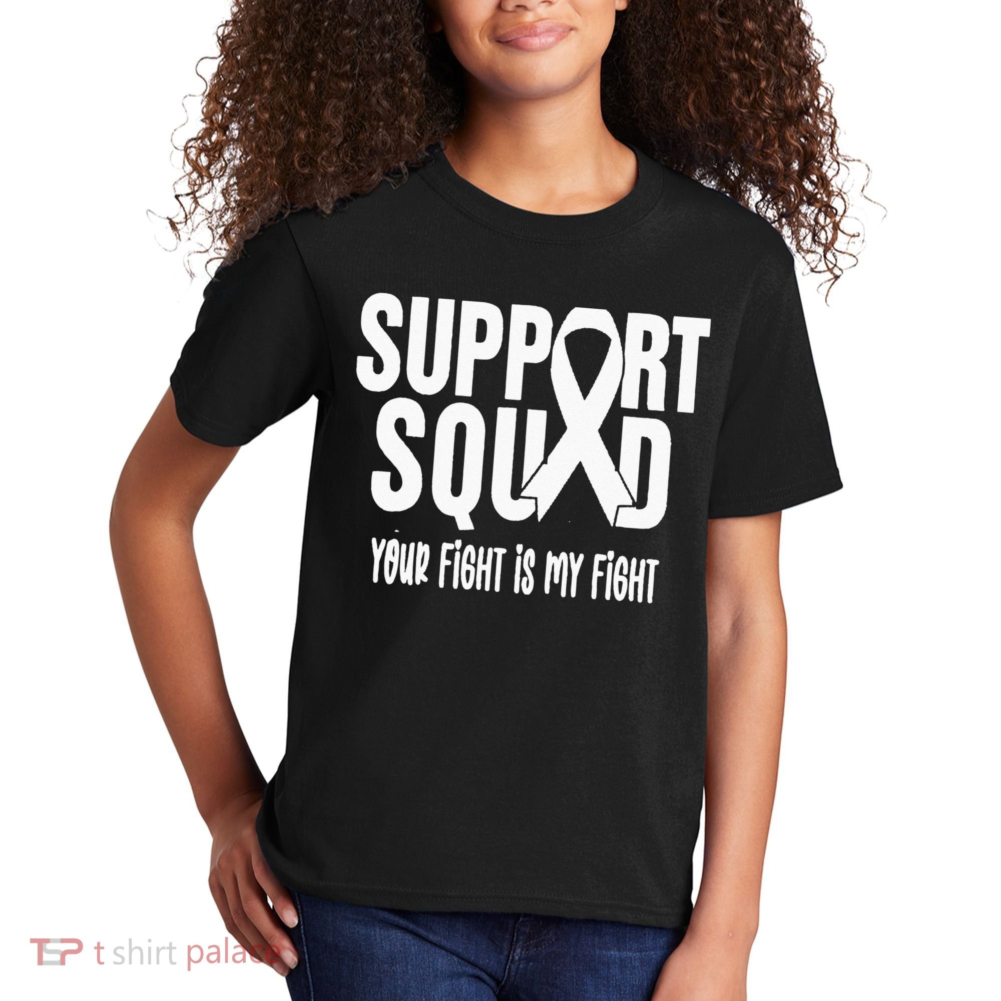 Lung Cancer Support Squad Lung Cancer Awareness Kids T-Shirt