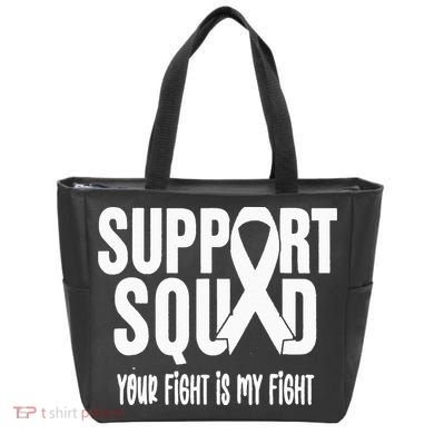 Lung Cancer Support Squad Lung Cancer Awareness Tote Bag