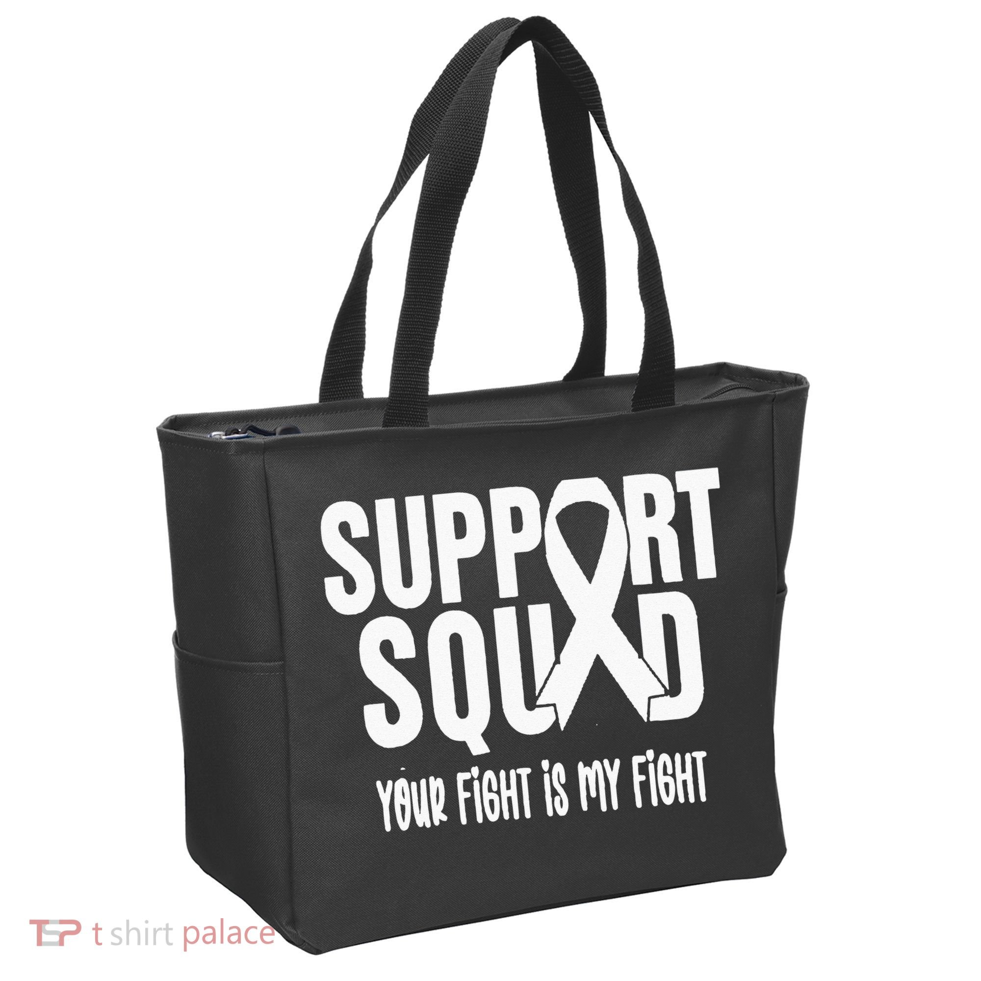 Lung Cancer Support Squad Lung Cancer Awareness Tote Bag