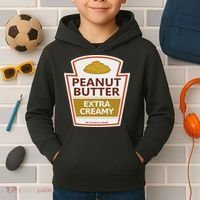 Lazy Costume S Peanut Butter Extra Creamy For Halloween Kids Hoodie thumb 2