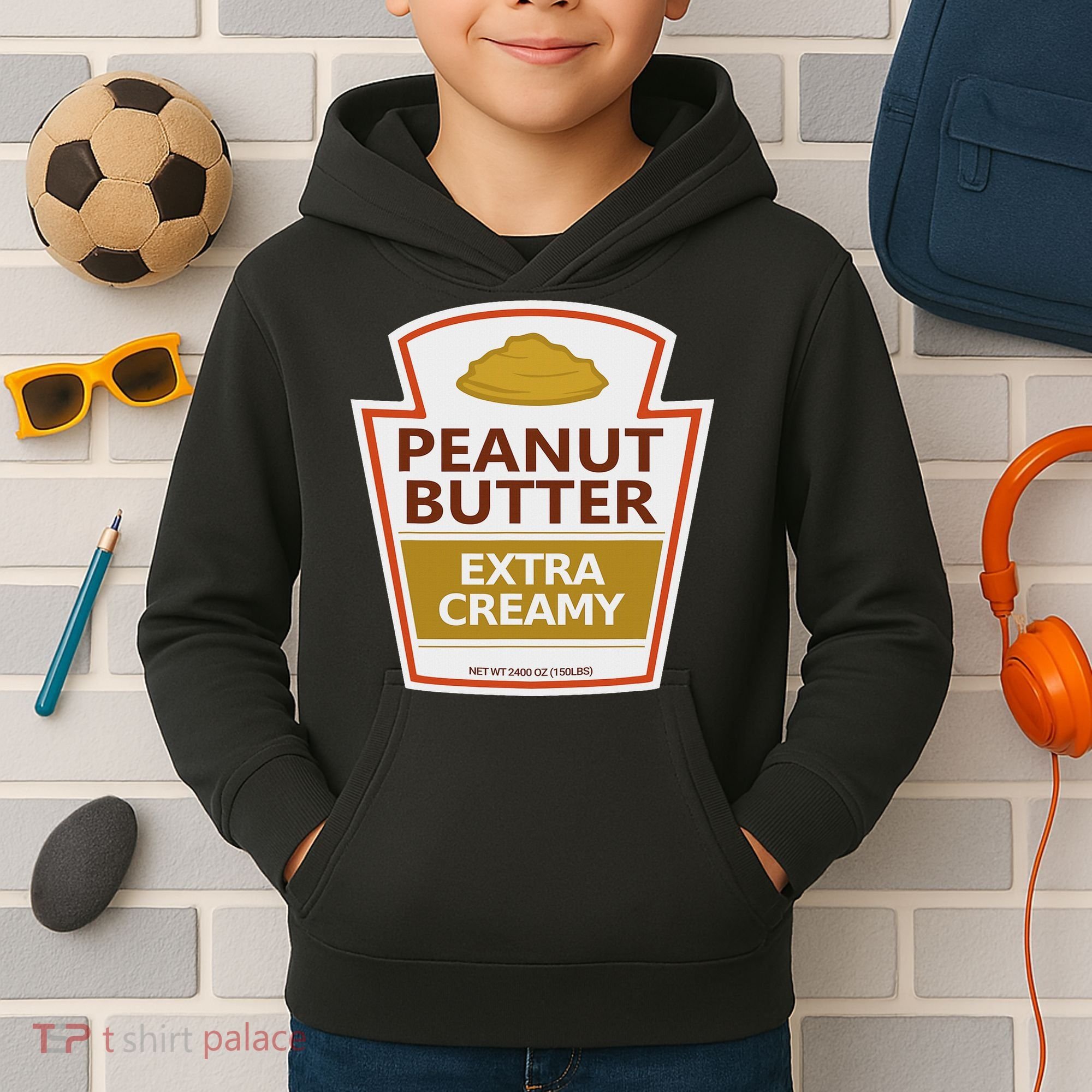 Lazy Costume S Peanut Butter Extra Creamy For Halloween Kids Hoodie