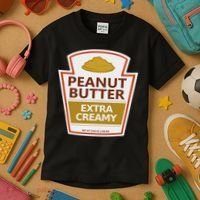 Lazy Costume S Peanut Butter Extra Creamy For Halloween Kids T-Shirt thumb 3