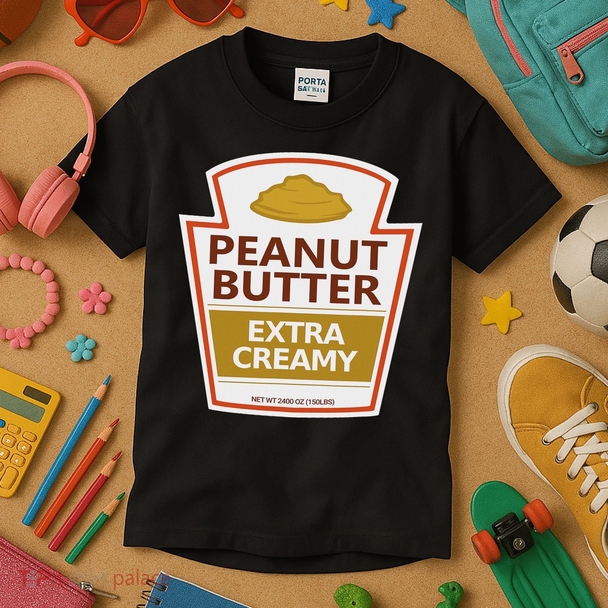 Lazy Costume S Peanut Butter Extra Creamy For Halloween Kids T-Shirt