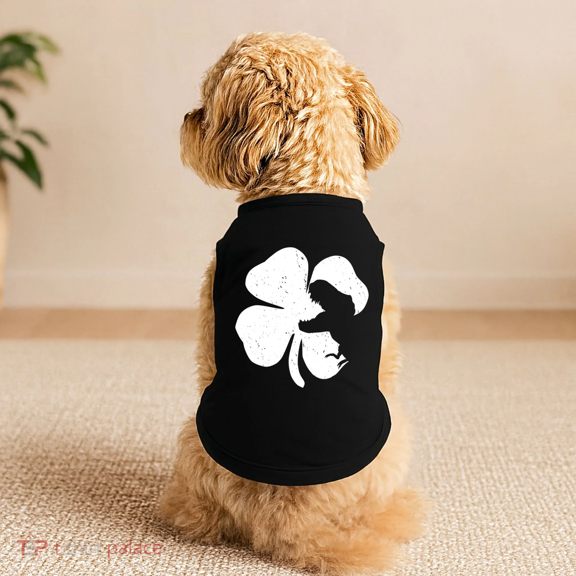Lucky Clover St Patrick's Dinosaur Doggie Tank