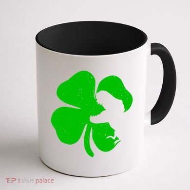 Lucky Clover St Patrick's Dinosaur Coffee Mug back