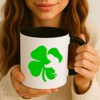 Lucky Clover St Patrick's Dinosaur Coffee Mug thumb 3