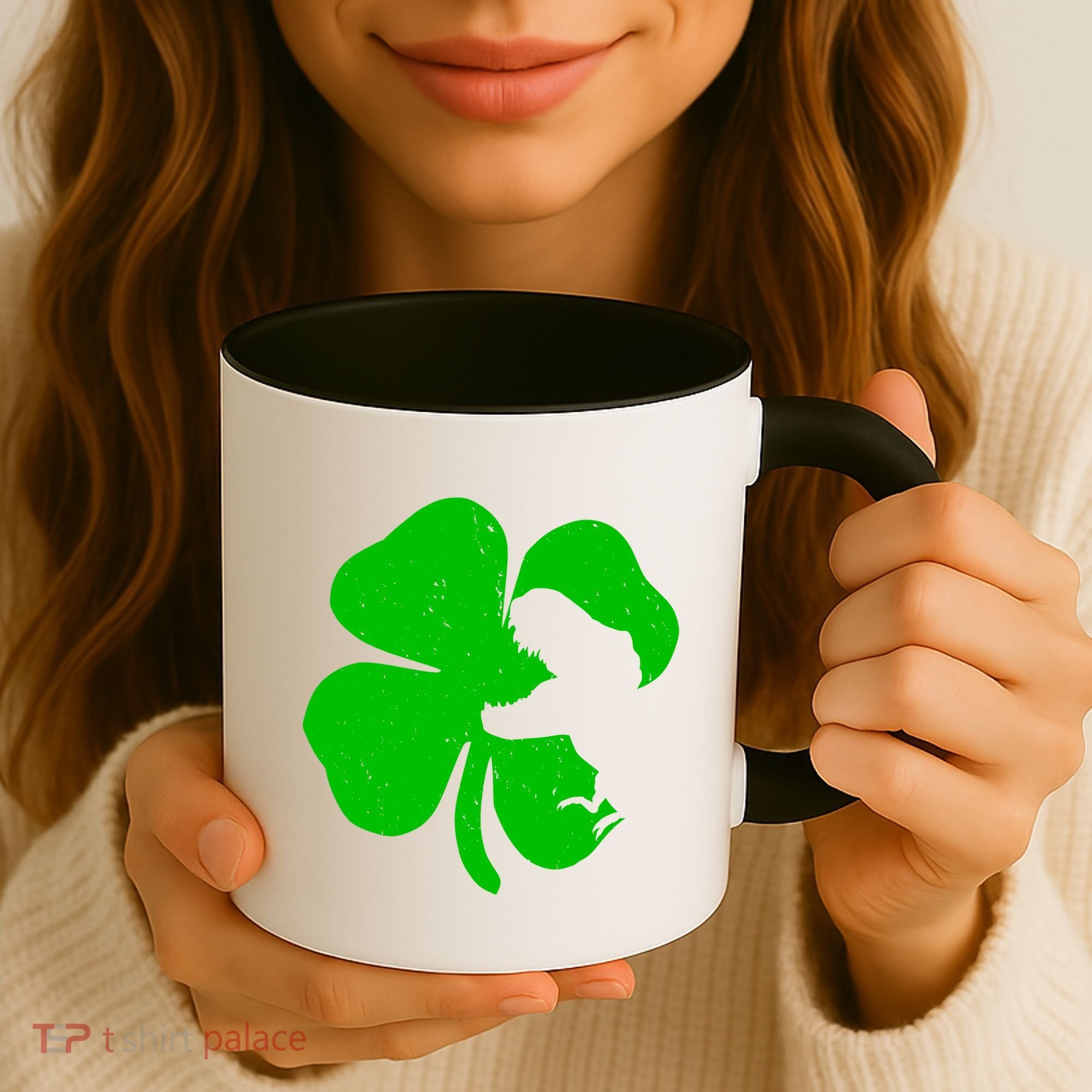 Lucky Clover St Patrick's Dinosaur Coffee Mug