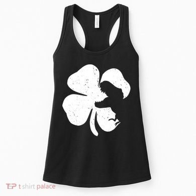 Lucky Clover St Patrick's Dinosaur Women's Tank Top