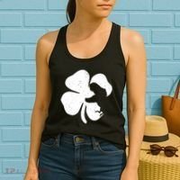 Lucky Clover St Patrick's Dinosaur Women's Tank Top thumb 2