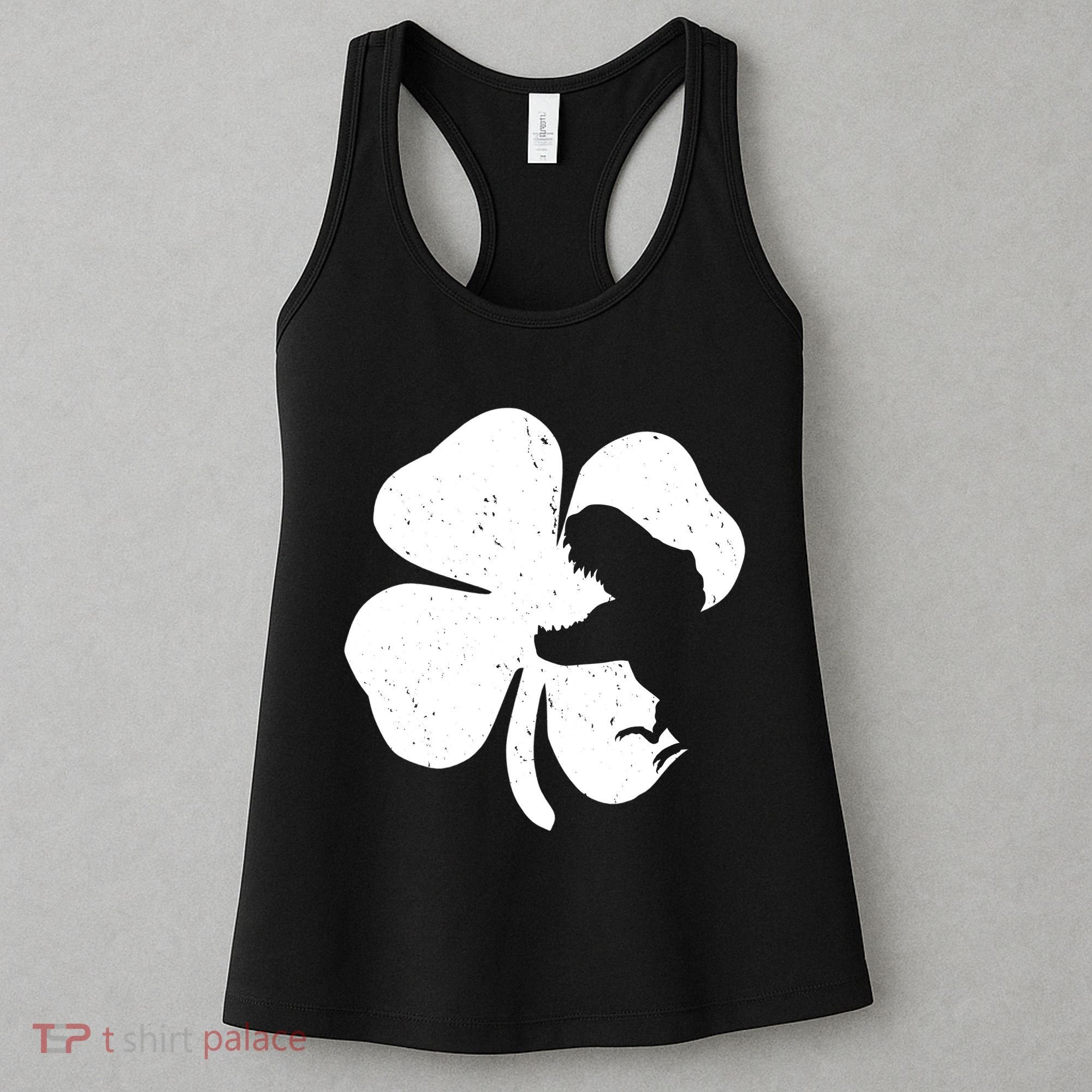 Lucky Clover St Patrick's Dinosaur Women's Tank Top