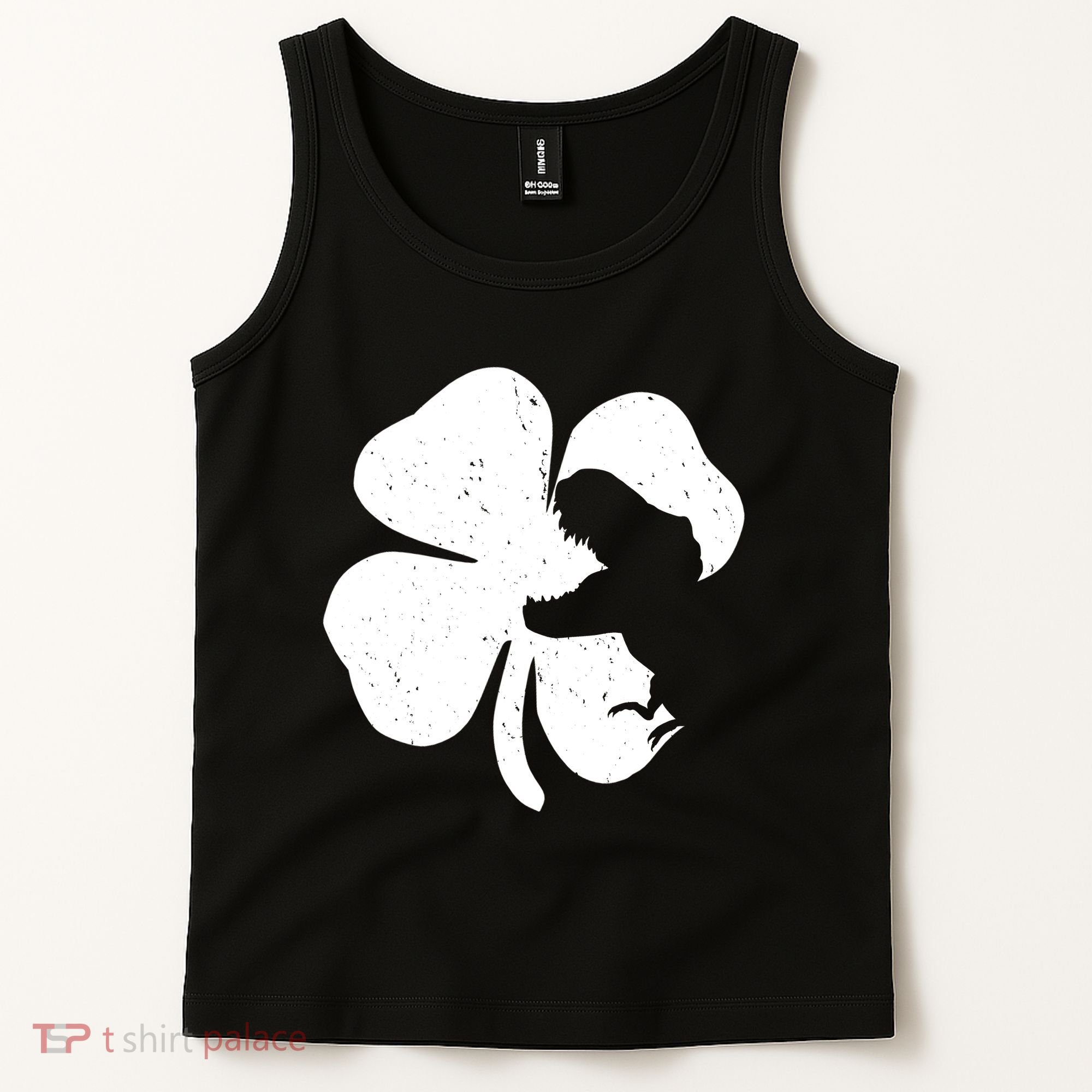Lucky Clover St Patrick's Dinosaur Tank Top