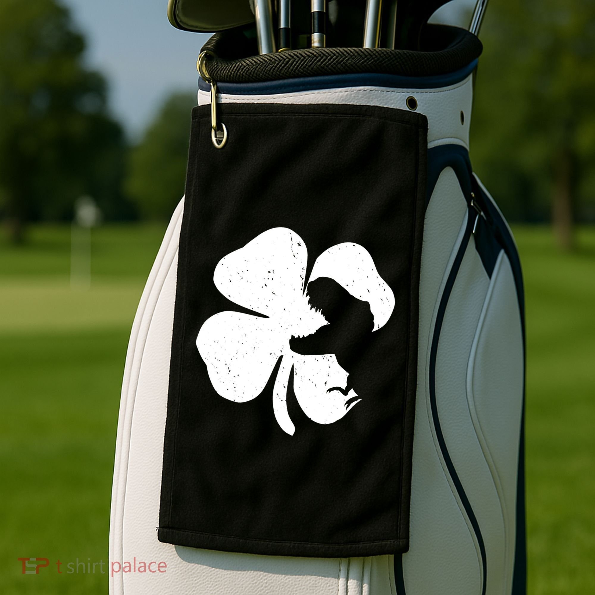 Lucky Clover St Patrick's Dinosaur Golf Towel