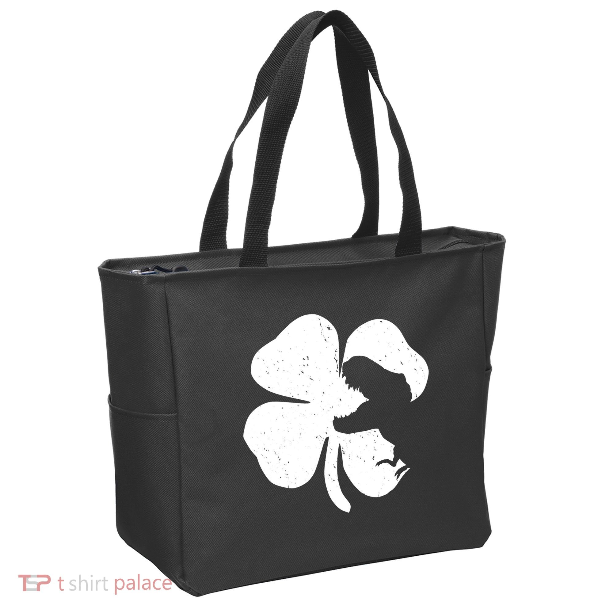 Lucky Clover St Patrick's Dinosaur Tote Bag