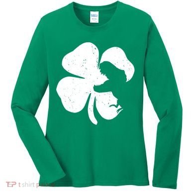 Lucky Clover St Patrick's Dinosaur Women's Long Sleeve Shirt