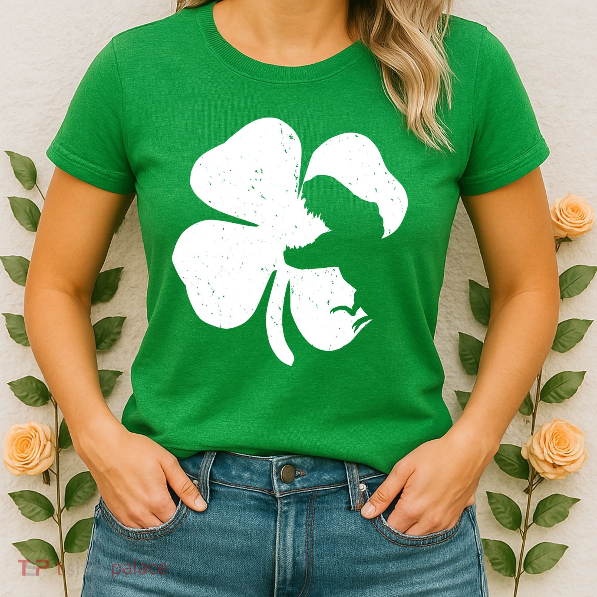 Lucky Clover St Patrick's Dinosaur Women's T-Shirt