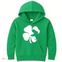 Lucky Clover St Patrick's Dinosaur Kids Hoodie thumb 0