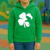 Lucky Clover St Patrick's Dinosaur Kids Hoodie thumb 3