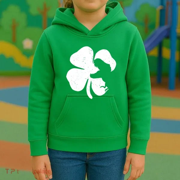 Lucky Clover St Patrick's Dinosaur Kids Hoodie