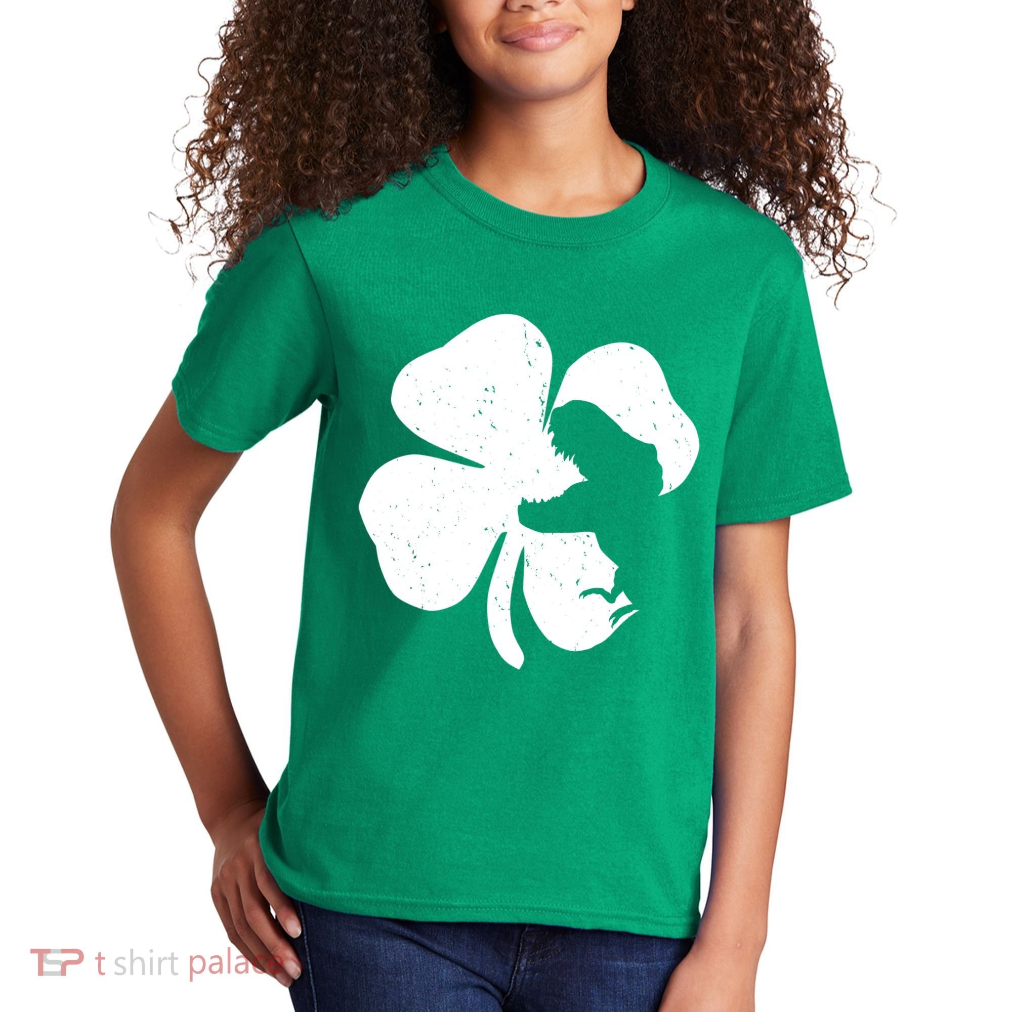 Lucky Clover St Patrick's Dinosaur Kids T-Shirt