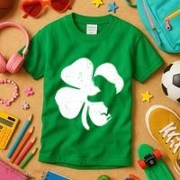 Lucky Clover St Patrick's Dinosaur Kids T-Shirt thumb 3