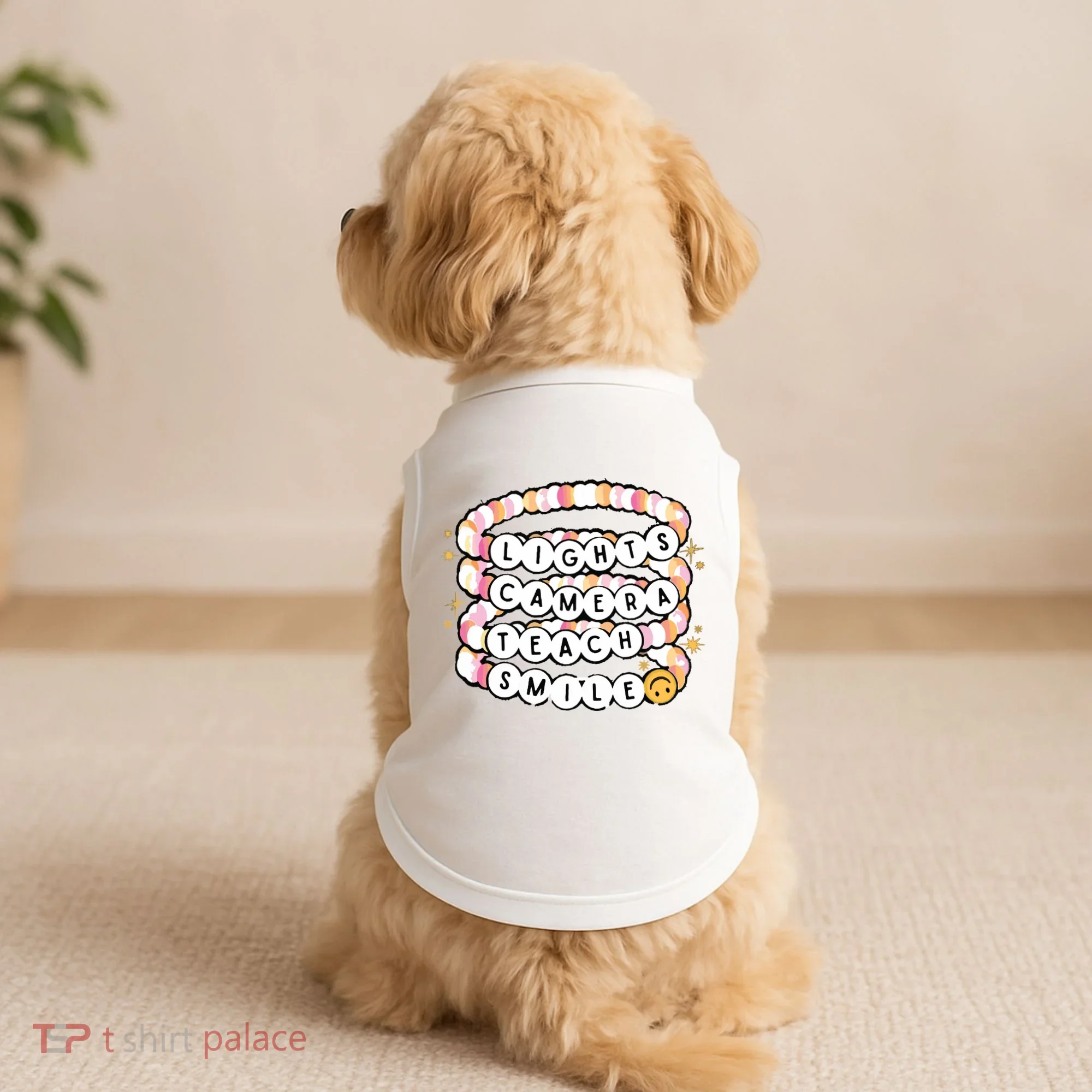 Lights Camera Teach Smile Doggie Tank