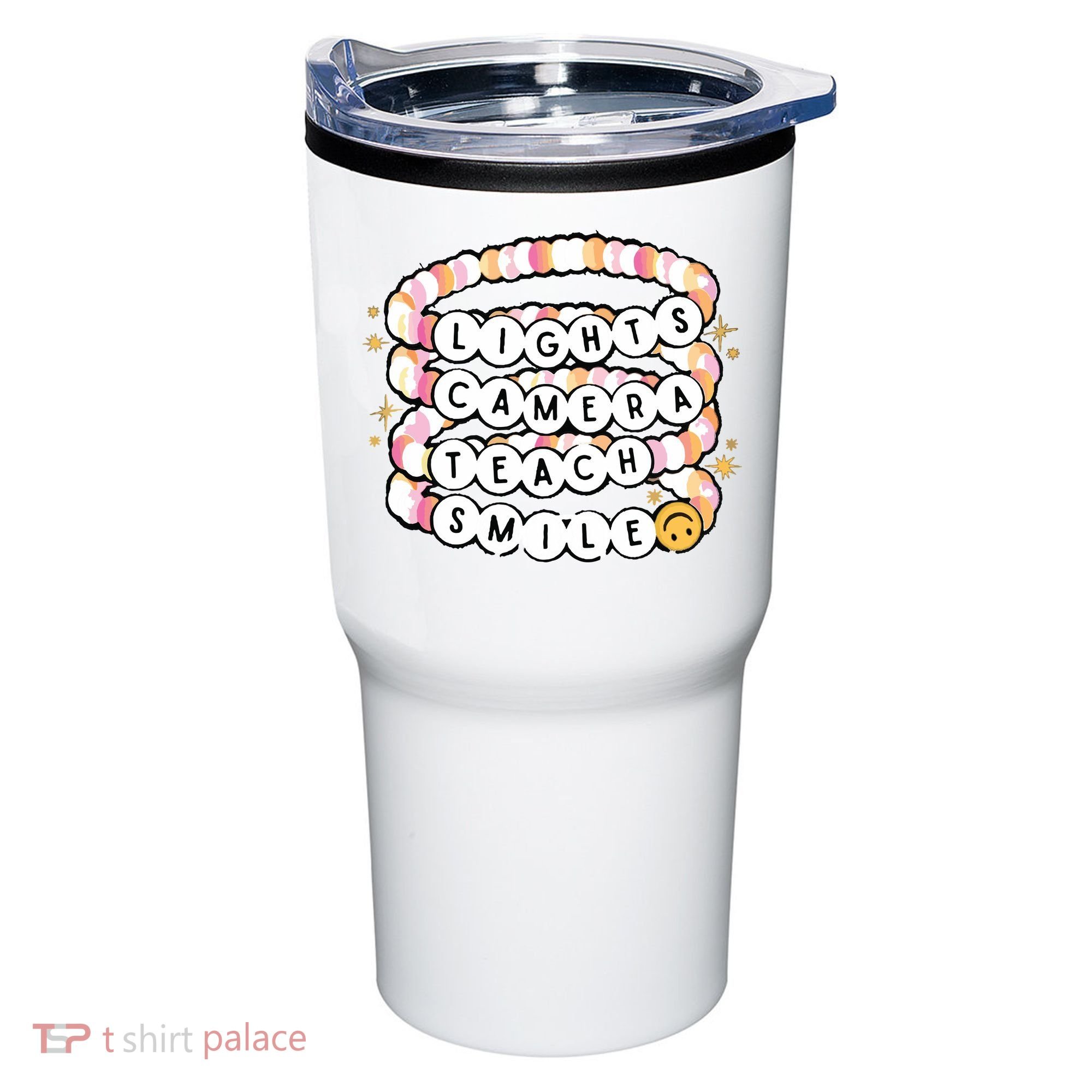Lights Camera Teach Smile Tumbler