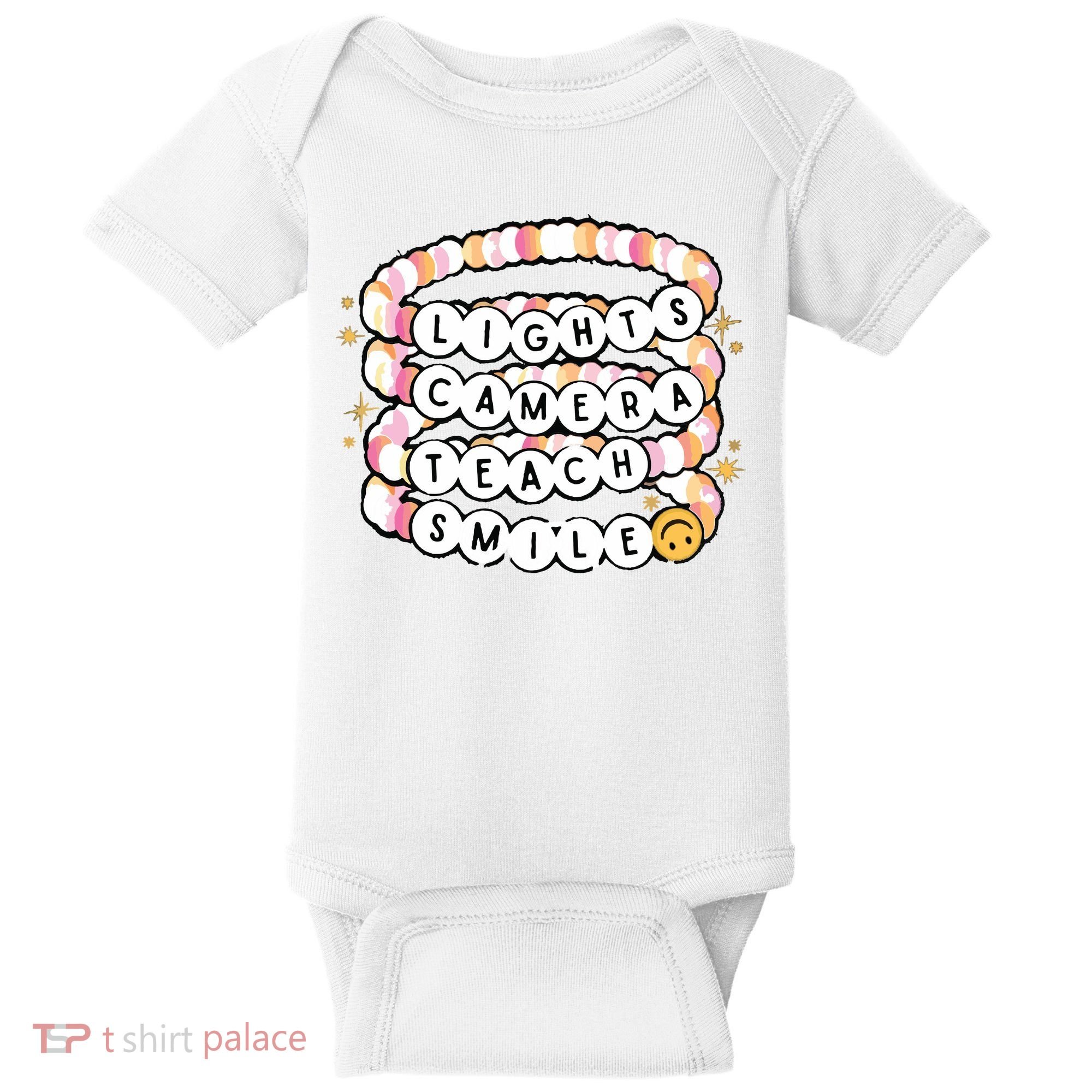 Lights Camera Teach Smile Baby Bodysuit