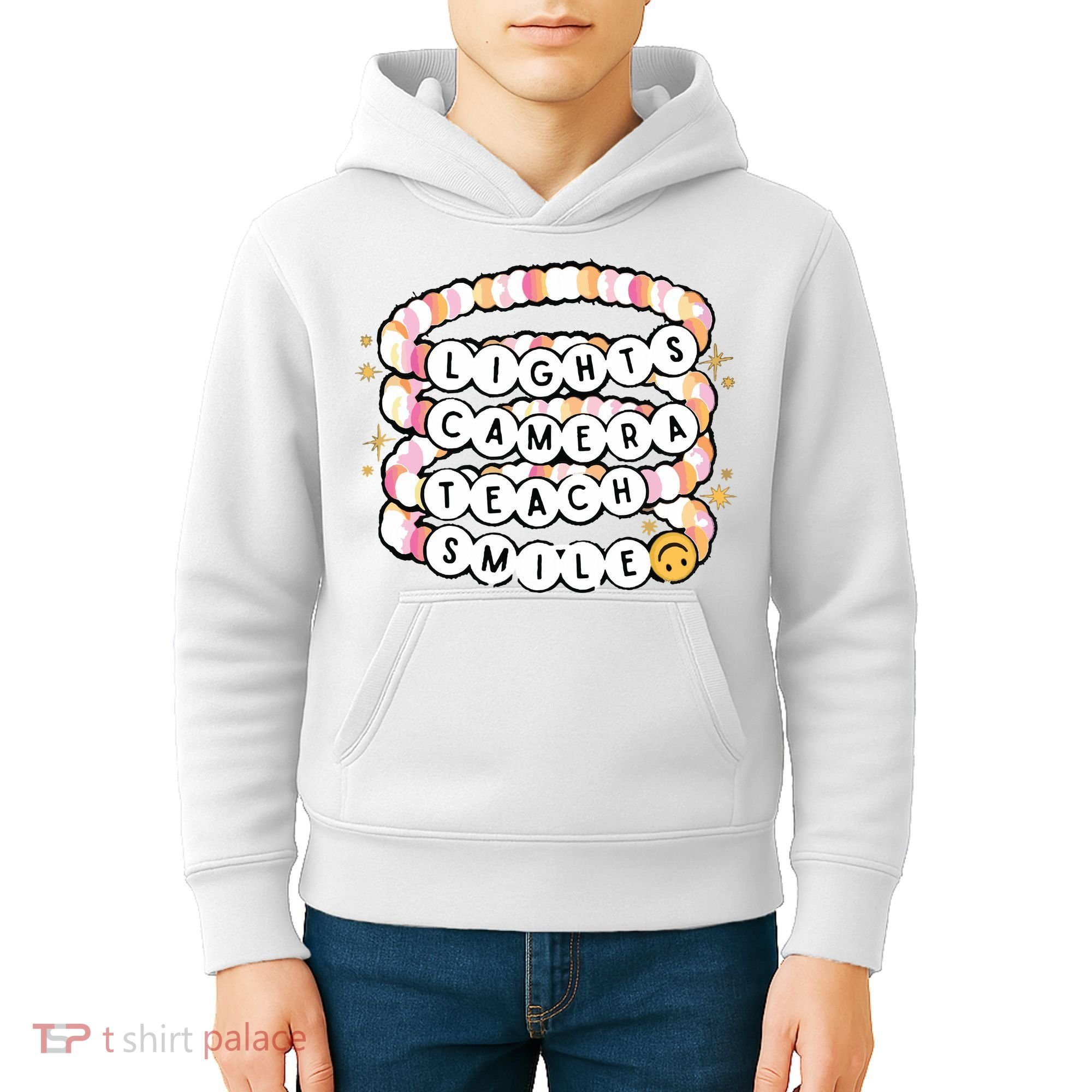 Lights Camera Teach Smile Kids Hoodie