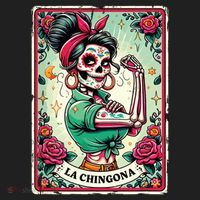 La Chingona Tarot Card Funny Spanish Slang Boss Latina Power Women's Sweatshirt thumb 2