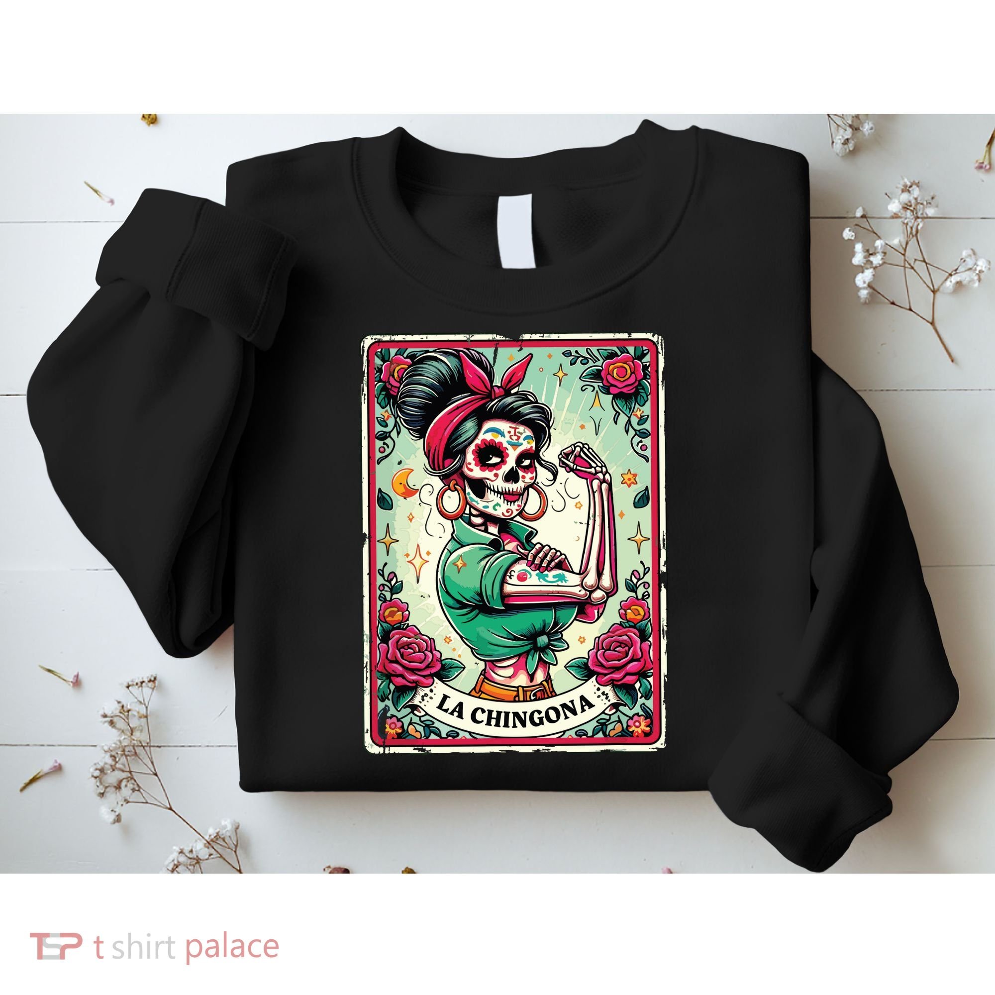 La Chingona Tarot Card Funny Spanish Slang Boss Latina Power Sweatshirt