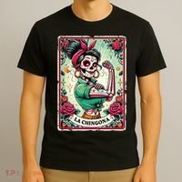 La Chingona Tarot Card Funny Spanish Slang Boss Latina Power T-Shirt thumb 3