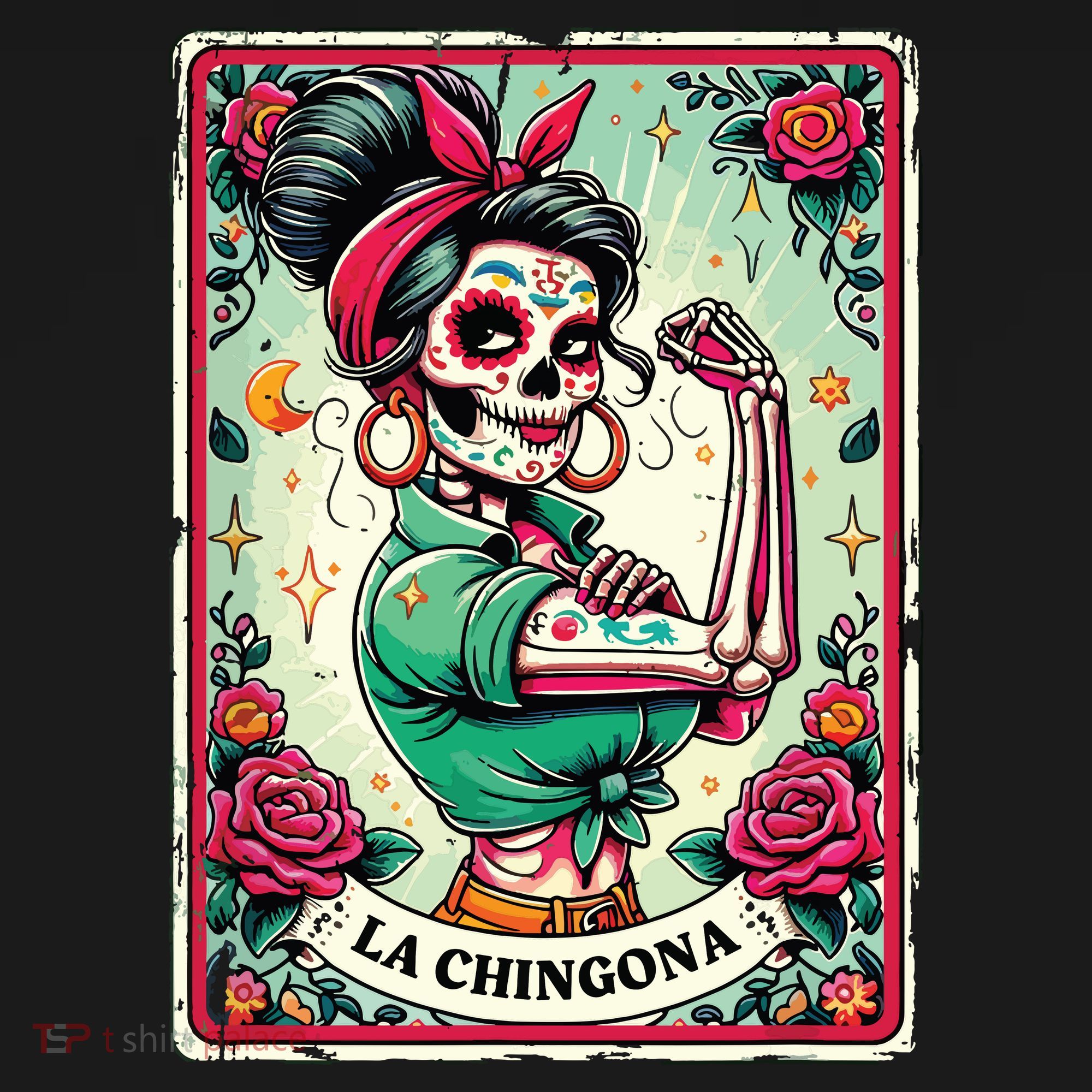 La Chingona Tarot Card Funny Spanish Slang Boss Latina Power Women's Tank Top