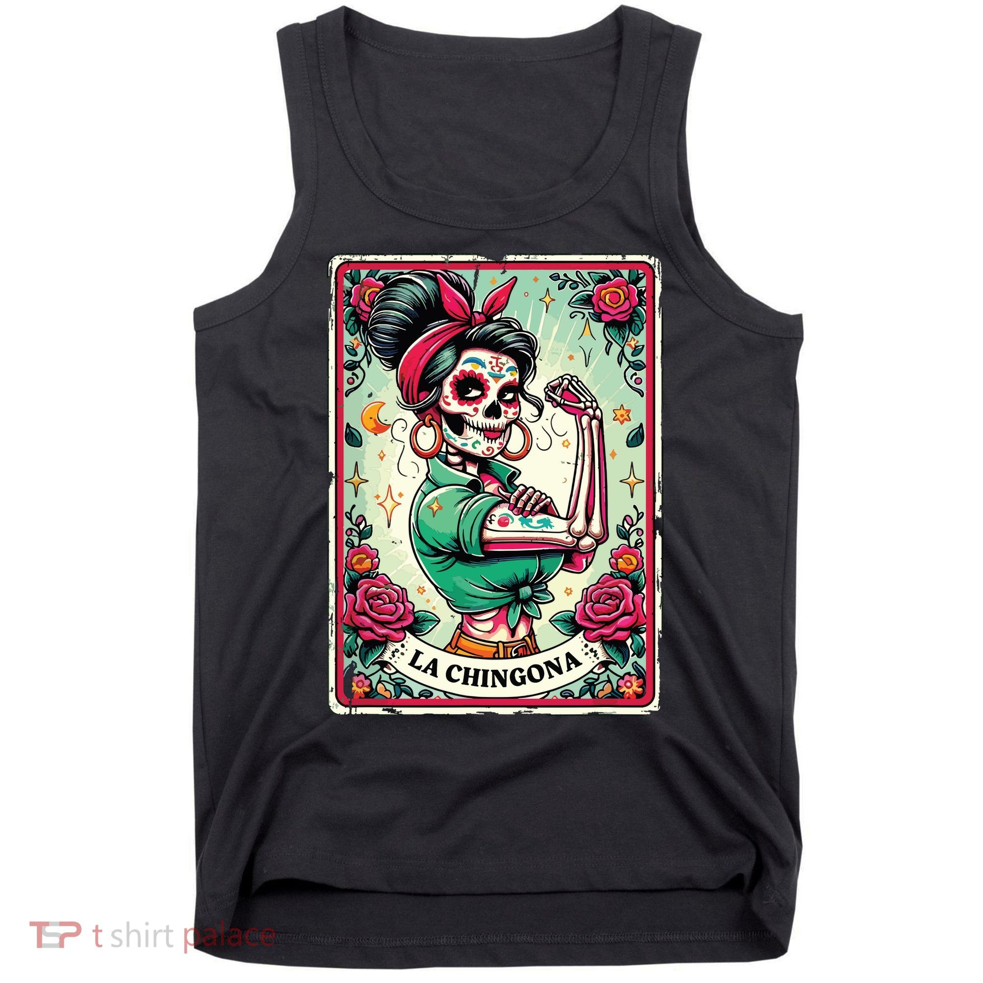 La Chingona Tarot Card Funny Spanish Slang Boss Latina Power Tank Top