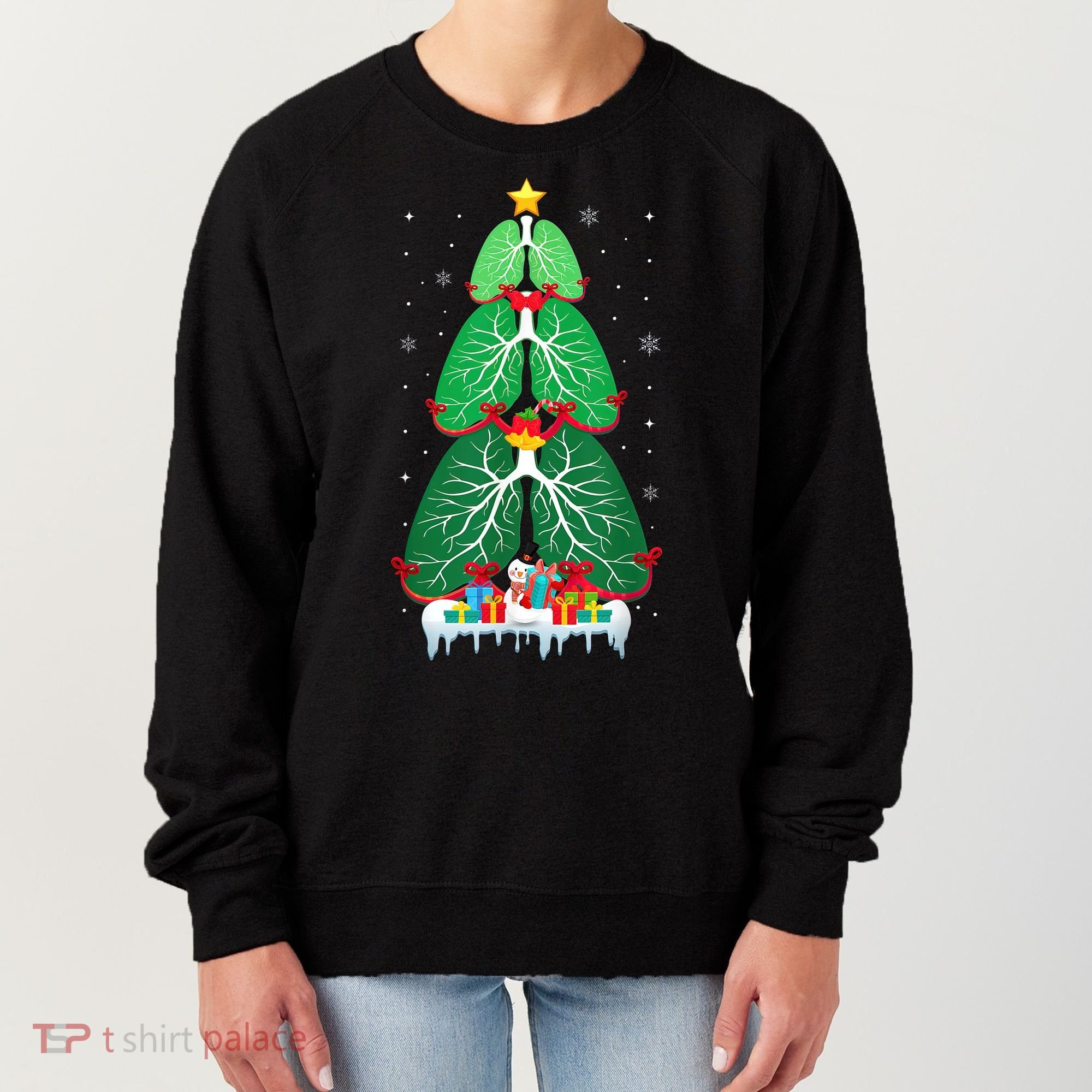 Lung Christmas Tree Respiratory Therapy Xmas Therapist Shirt Women's Sweatshirt