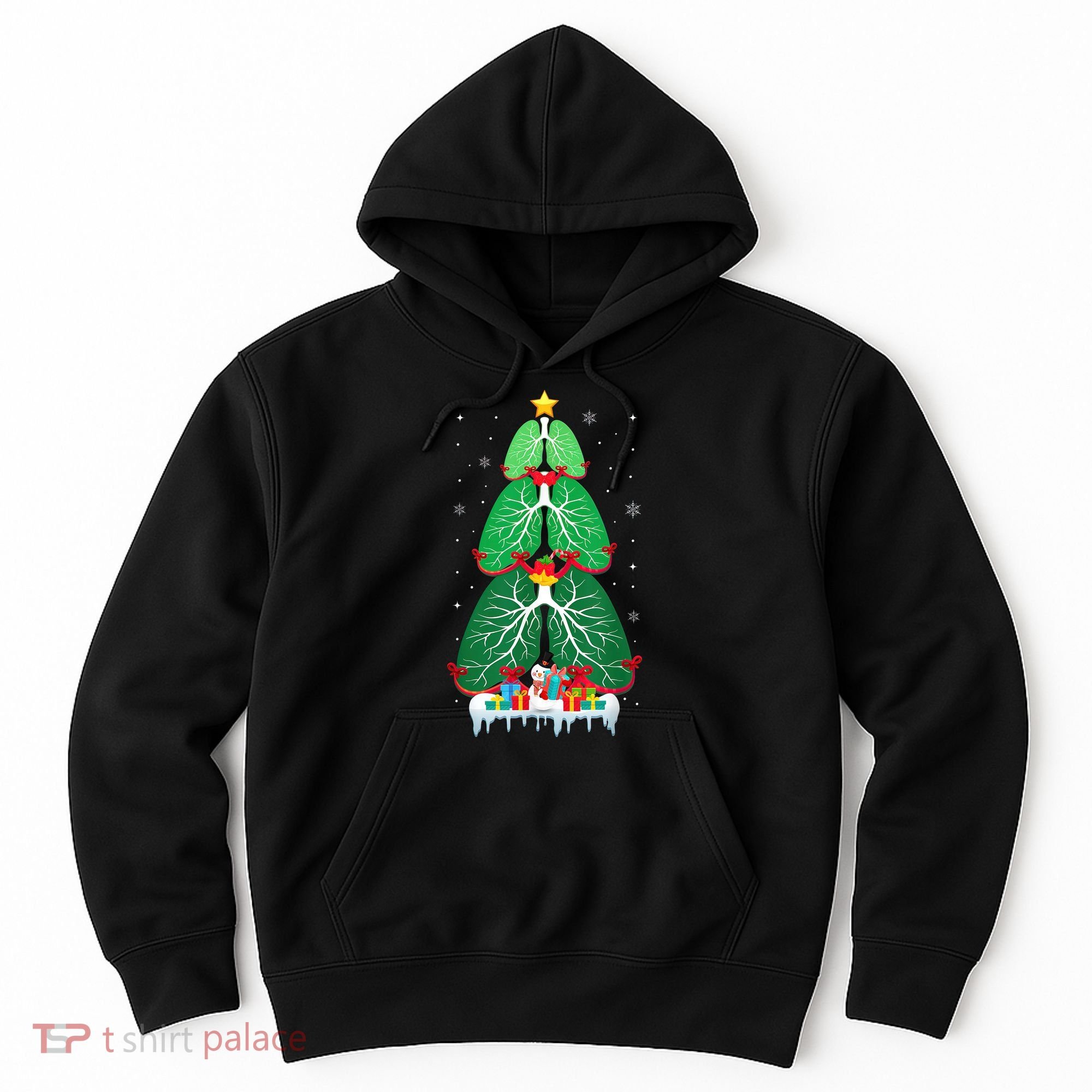 Lung Christmas Tree Respiratory Therapy Xmas Therapist Shirt Hoodie