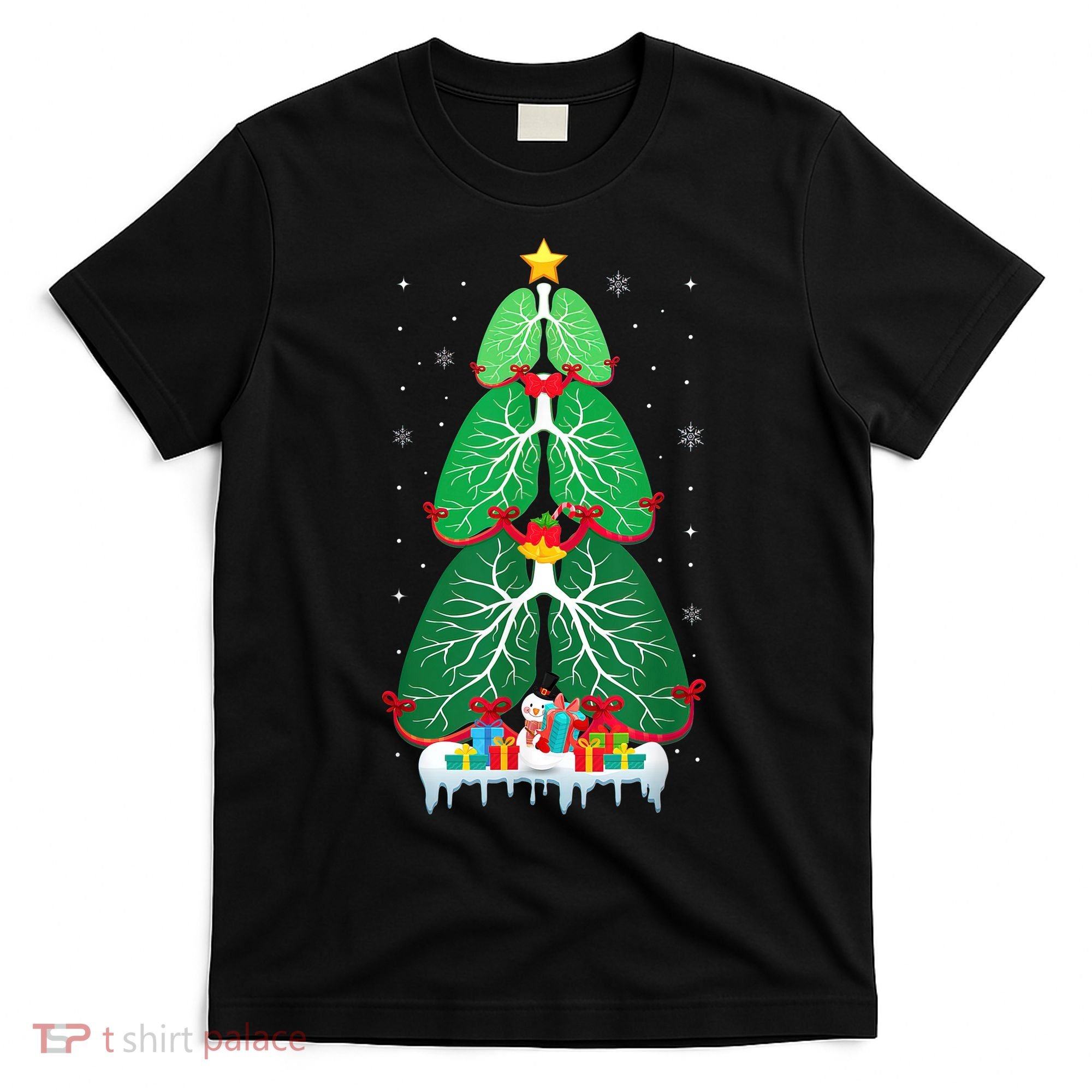 Lung Christmas Tree Respiratory Therapy Xmas Therapist Shirt T-Shirt