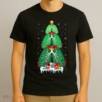 Lung Christmas Tree Respiratory Therapy Xmas Therapist Shirt T-Shirt thumb 3