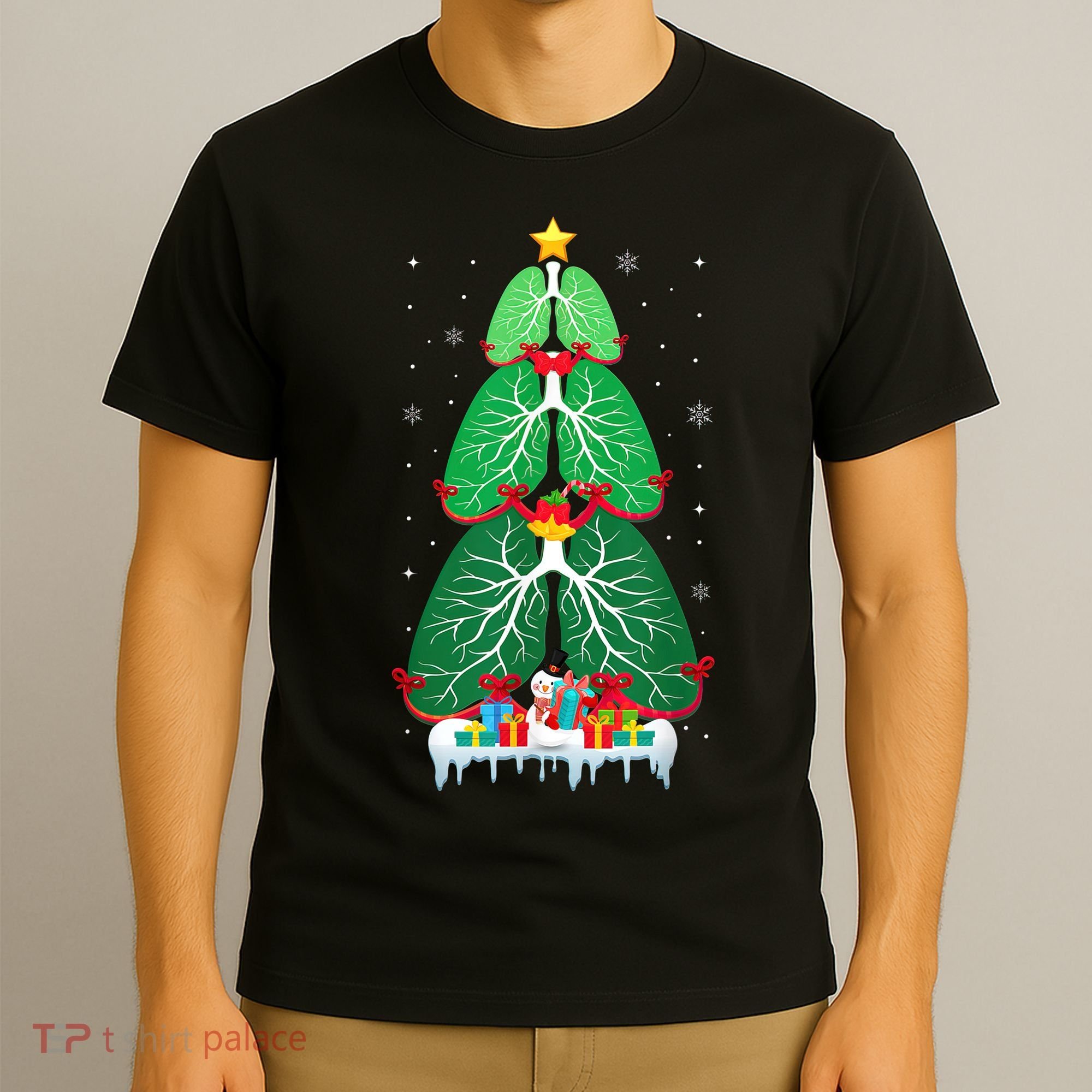 Lung Christmas Tree Respiratory Therapy Xmas Therapist Shirt T-Shirt