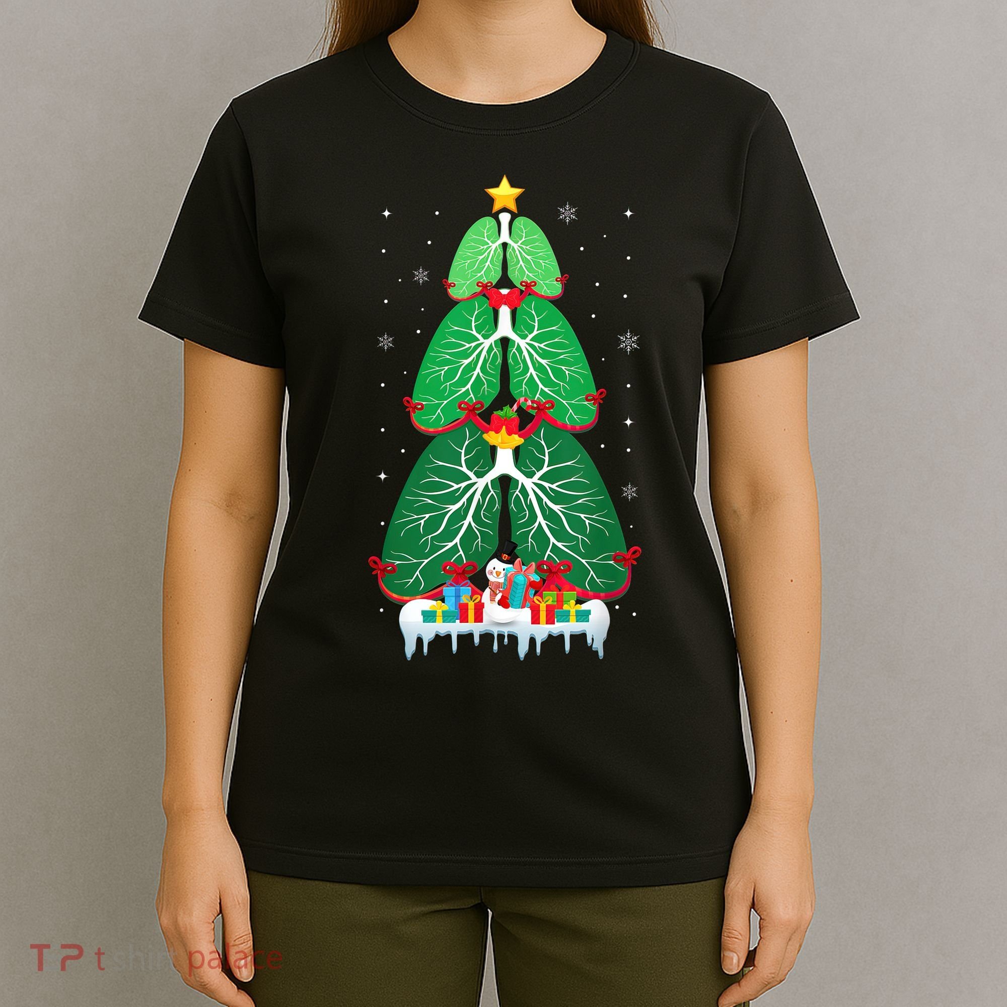 Lung Christmas Tree Respiratory Therapy Xmas Therapist Shirt T-Shirt