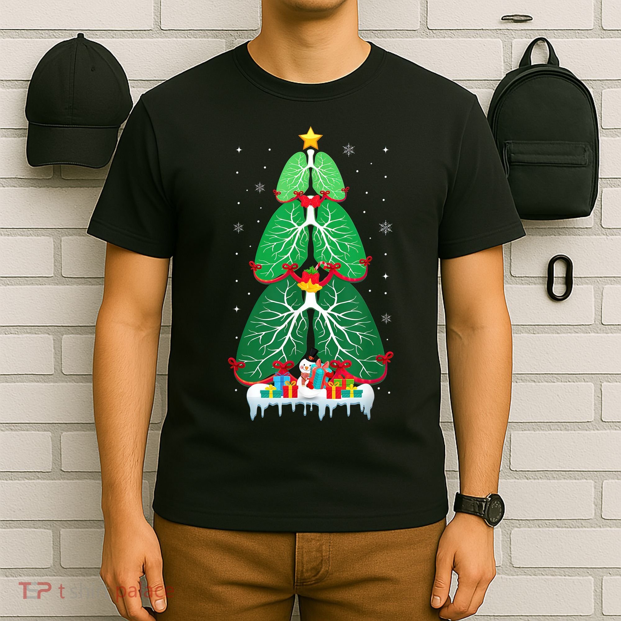 Lung Christmas Tree Respiratory Therapy Xmas Therapist Shirt T-Shirt