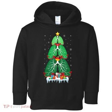 Lung Christmas Tree Respiratory Therapy Xmas Therapist Shirt Toddler Hoodie