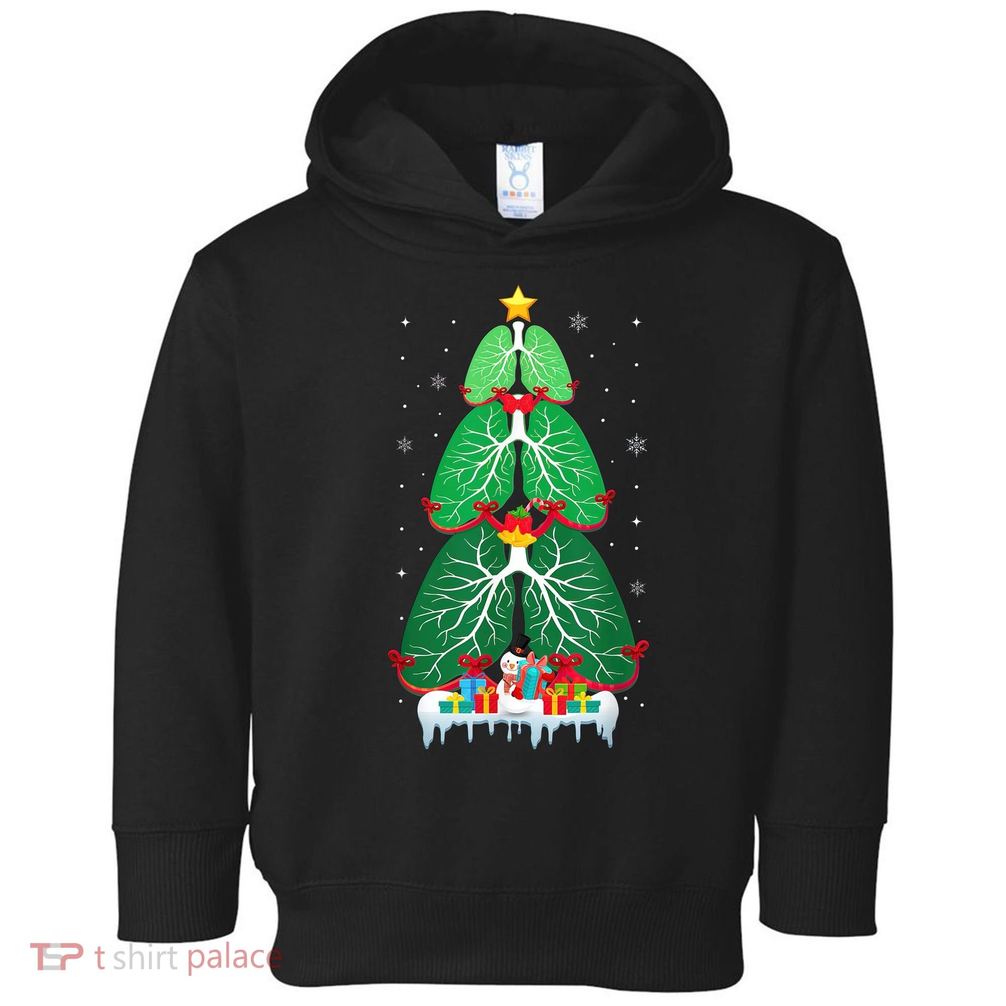 Lung Christmas Tree Respiratory Therapy Xmas Therapist Shirt Toddler Hoodie