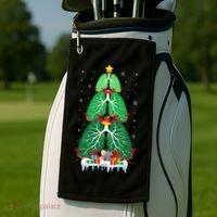 Lung Christmas Tree Respiratory Therapy Xmas Therapist Shirt Golf Towel thumb 2